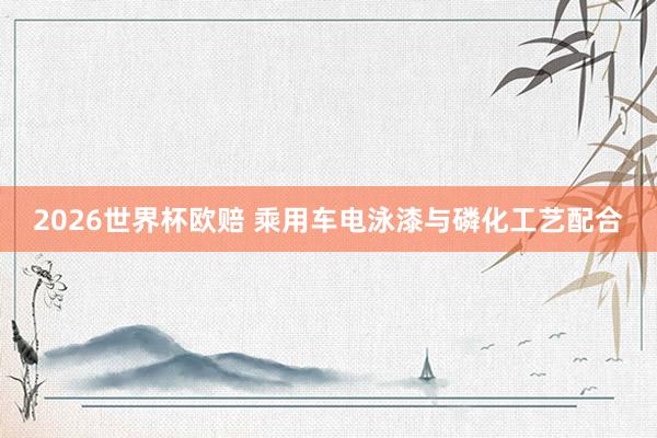 2026世界杯欧赔 乘用车电泳漆与磷化工艺配合
