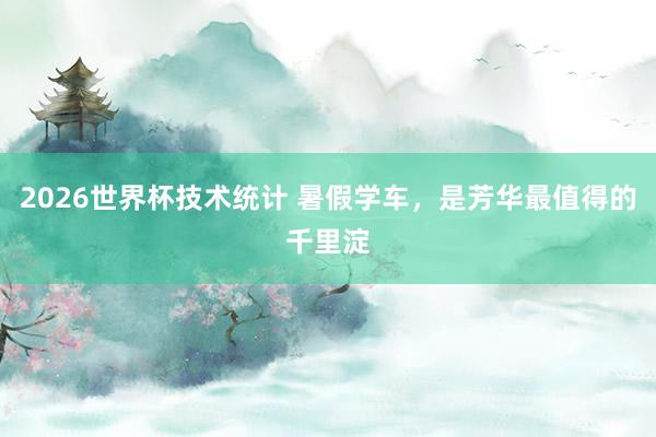 2026世界杯技术统计 暑假学车,是芳华最值得的千里淀