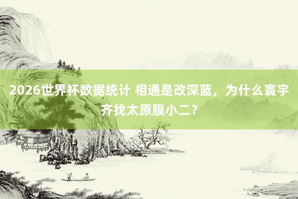 2026世界杯数据统计 相通是改深蓝,为什么寰宇齐找太原膜小二?