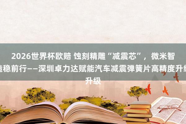 2026世界杯欧赔 蚀刻精雕“减震芯”，微米智造稳前行——深圳卓力达赋能汽车减震弹簧片高精度升级