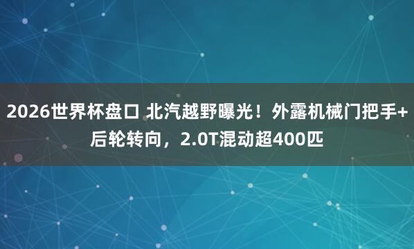 2026世界杯盘口 北汽越野曝光!外露机械门把手+后轮转向,2.0T混动超400匹