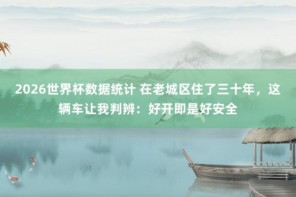 2026世界杯数据统计 在老城区住了三十年，这辆车让我判辨：好开即是好安全