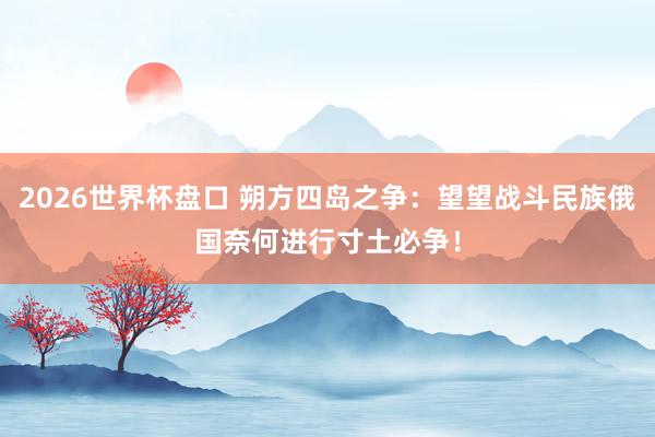 2026世界杯盘口 朔方四岛之争:望望战斗民族俄国奈何进行寸土必争!