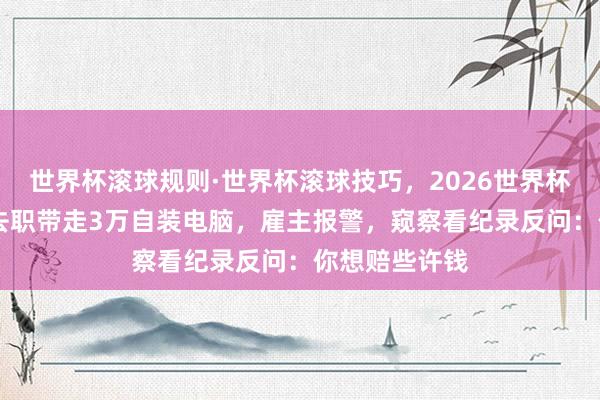 世界杯滚球规则·世界杯滚球技巧,2026世界杯文字直播 我去职带走3万自装电脑,雇主报警,窥察看纪录反问:你想赔些许钱