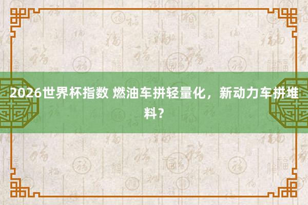 2026世界杯指数 燃油车拼轻量化，新动力车拼堆料？